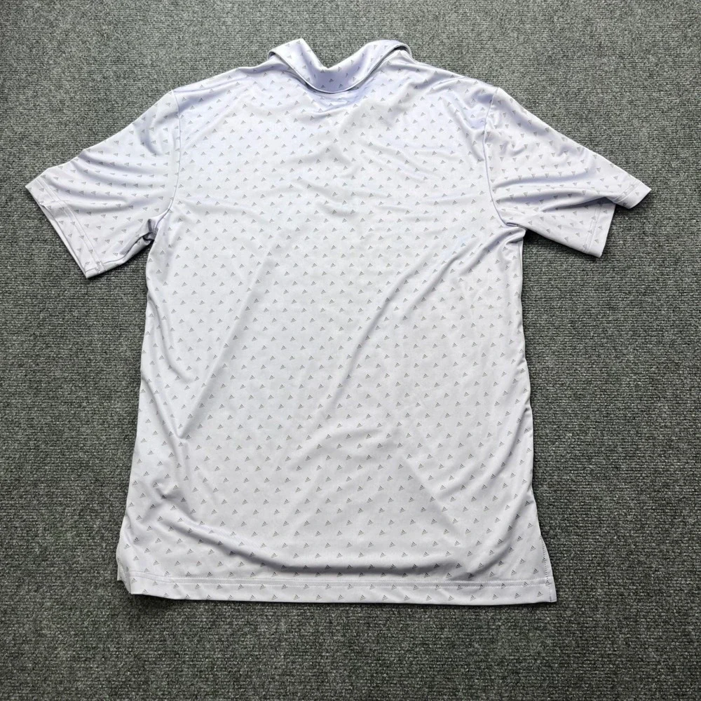 Adidas Golf Performance Sporty Lavender Allover Logo Print Polo Shirt